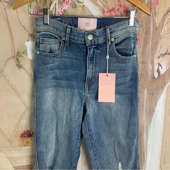 NEW REVICE Distressed Blue Jeans - Picture 2 of 9